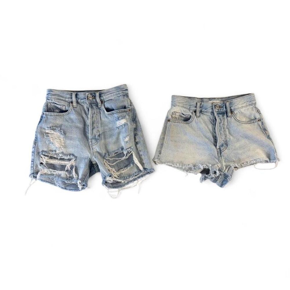 Pacsun light wash denim shorts lot
